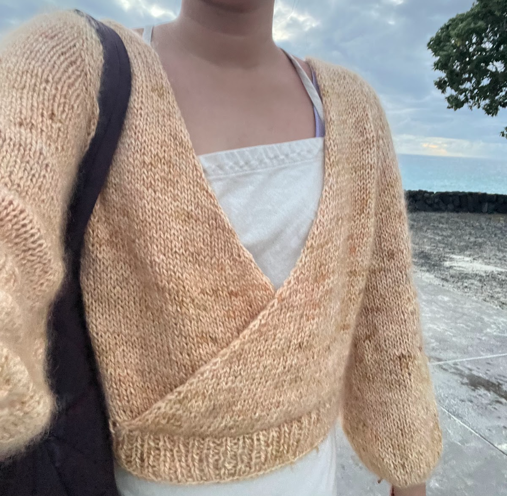 knitted wrap sweater