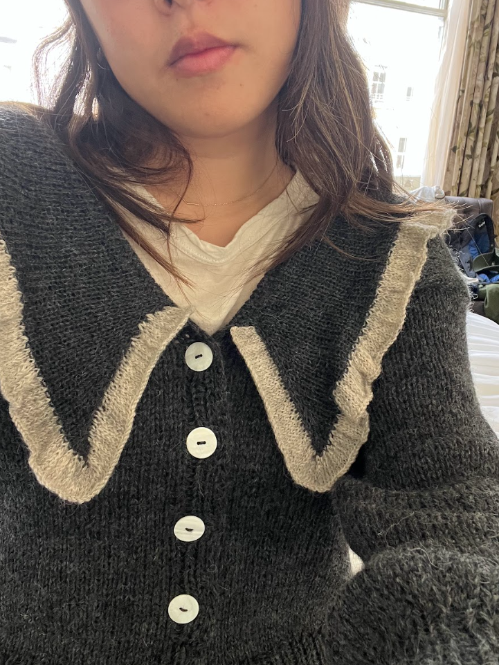 collared knit cardigan